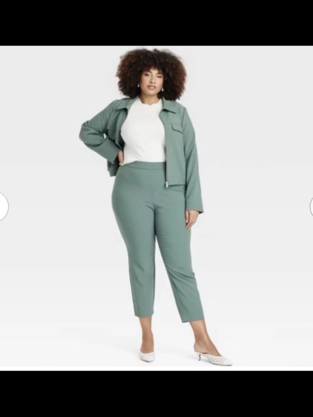 A New Day Stretch Pull-On Ankle Pants in Sage Green 10R NWT - Picture 2 of 3